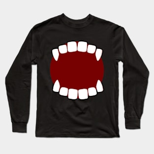 Dark Red Vampire Teeth Long Sleeve T-Shirt